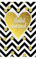 Bullet Journal: Gorgeous Gold Trendy Bullet Journal - 120-Page 1/4 Inch Dot Grid Pretty Gold Notebook - 6 X 9 Perfect Bound Softcover