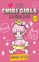 Cute Chibi Girls coloring book 6-12
