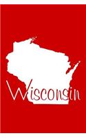 Wisconsin - Red Lined Notebook with Margins: 101 Pages, Medium Ruled, 6 x 9 Journal, Soft Cover