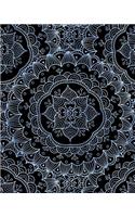 Journal Notebook Flower Mandala Pattern 11: 172 Page Blank Journal 8 x 10 Size, Unlined For Journaling, Writing, Planning or Doodling.(54 Artsy Plain Journals)