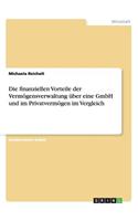 finanziellen Vorteile der Vermögensverwaltung über eine GmbH und im Privatvermögen im Vergleich