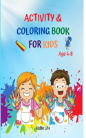 Activity and Coloring Book For Kids