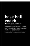 Baseball Coach (verb. [basbol koch]) 1. Similar to an ordinary coach but much better looking and a heck of a lot smarter (see also