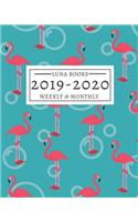 2019-2020: 16-Month Weekly and Monthly Planner/Calendar Sept 2019-Dec 2020 Flamingos on Aqua