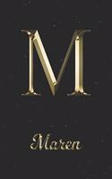 Maren: 1 Year Daily Planner (12 Months) - Yellow Gold Effect Letter M Initial First Name - 2020 - 2021 - 365 Pages for Planning - January 20 - December 20 