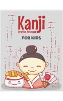 Kanji Practice Notebook For Kids: Japanese Writing Paper with Cornell Notes: Cute Kawaii Smiling Sushi