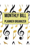 Monthly Bill Planner Organizer: Music Design Planner Journal Notebook Finance Planner - Money Organizer - Budget Planner - Monthly Budget Planner - Debt Tracker - Personal Finance 