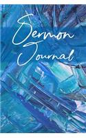 Sermon Notes Journal: Vibrant Blue Oil Paint Design: Organize Your Worship Notes
