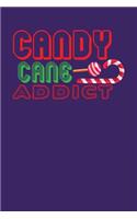 Candy Cane Addict: Dark Purple, Green & Red Design, Blank College Ruled Line Paper Journal Notebook for Winter Lovers and Their Families. (Christmas and Christian 6 x 