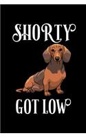 Shorty Got Low: This Is a Blank, Lined Journal That Makes a Perfect Dachshund Lover Gift for Men or Women. It's 6x9 with 120 Pages, a Convenient Size to Write Things In.