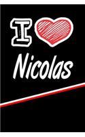 I Love Nicolas: Blank Recipe Cookbook 120 Pages 6x9