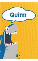 Quinn: Personalized Shark Writting Journal, Notebook, Diary, for Kids 120 Pages 6x9
