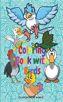 Coloring Book with Birds - For Kids ages 4-8