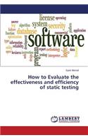 How to Evaluate the effectiveness and efficiency of static testing