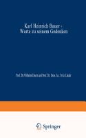 Karl Heinrich Bauer, Worte Zu Seinem Gedenken