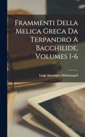 Frammenti Della Melica Greca Da Terpandro A Bacchilide, Volumes 1-6
