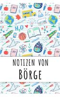 Notizen von Börge: Liniertes Notizbuch für deinen personalisierten Vornamen