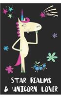 Star Realms & Unicorn Lover: Blank Lined Notebook Journal Gift Idea