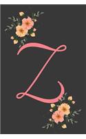 Z Initial Monogram Dot Grid Notebook Journal: Elegant Floral Monogram Gifts For Women And Girls, 120 Pages 6x9