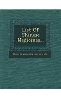 List of Chinese Medicines...