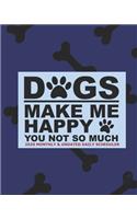 Dogs Make Me Happy: Large 2020 Monthly and Undated Daily Organizer Gift For Dog Sitters - Blue Dog Paw