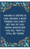 Having A Sister Is Like Having A Best Friend You Can't Get Rid Of You Know Whatever You Do, They'll Still Be There