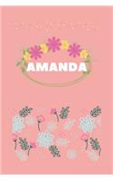 Amanda: 6x9 Lined Writing Notebook Journal with Personalized Name, 120 Pages: Perfect Gift ... of School Teacher's Gift, or Other Holidays: Lined ... For No