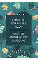 Morning and Evening Gratitude Journal: Grateful for Where I'm At Excited About Where I'm Going: 120 Day Diary for More Joyful Days