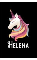 Helena: Journal (Diary, Notebook) Personalized Custom Name Unicorn Birthday Gift for Girls and Women