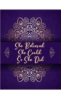 She Believed She Could So She Did 2020-2024 Planner: 5 Year Planner with 60 Months Spread View Calendar. Cute Five Year Agenda, Schedule Notebook and Business Planner (Purple & Gold Cover)