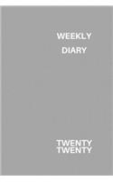 Weekly Diary Twenty Twenty: 6x9 week to a page 2020 diary planner. 12 months monthly planner, weekly diary & lined paper note pages. Perfect for teachers, students and small bu