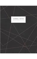 Cornell Notes Notebook: Black Gold Geometric Pattern Cornell Note Paper Notes Taking Journal for School Students College Ruled Lined Large Notebook, 8.5 x 11 in
