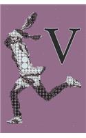 V Monogram Initial Tennis Journal