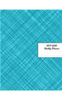 2019 - 2020 Weekly Planner: Matte Sky Blue Crosshatch Cover January 2019 - December 2019 Daily Plan Days Set Goals Datebook Calendar Schedule