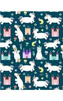 Journal Notebook Unicorns Playing 1: 172 Lined Numbered Pages With 3 Index Pages For Easy Organization in Large 8 x 10 Size For Journaling, Writing, Planning or Doodling.(37 More Artsy Lined Journals)
