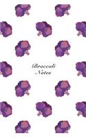 Broccoli Notes: 6"x9" Unruled Blank Notebook Watercolor Texture Design Vegetable Food Ingredient Pattern Cover. Matte Softcover Note Book Journal