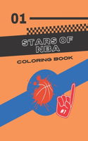 Stars of NBA coloring book: Basketball coloring book for NBA stars lovers, Stephen Curry, Lebron James, Kevin Durant, Kawhi Leonard, James Alexander and others