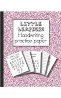 Little learners handwriting practice paper