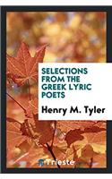 Selections from the Greek Lyric Poets