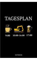 Tagesplan Notebook: Liniertes Notizbuch - Kaffee Baggern Bier Baggerfahrer Bagger Bauarbeiter Beruf Geschenk