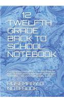 12 Twelfth Grade Back to School Notebook