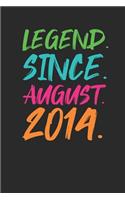 Legend Since August 2014: Graph Paper Notebook - 5th Birthday Gift or 5th Anniversary Gift Idea