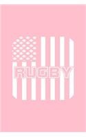 Rugby: Dot Grid Journal - Rugby USA Flag Black Rugby Player Boy Gift - Pink Dotted Diary, Planner, Gratitude, Writing, Travel, Goal, Bullet Notebook - 6x9 