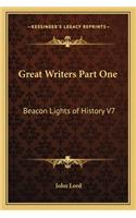 Great Writers Part One