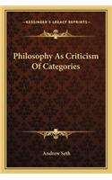 Philosophy as Criticism of Categories: (English)