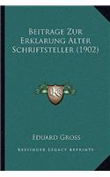 Beitrage Zur Erklarung Alter Schriftsteller (1902)