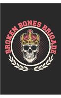 Skateboard Broken Bones Brigade: Unlined / Plain Skateboard Notebook / Journal Sketchbook Gift - Large ( 6 x 9 inches ) - 120 Pages -- Softcover