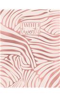 2020: A4 Diary Week on 2 Pages to View WO2P Journal - Horizontal Weekly Planner - Rose Gold Zebra Print Pattern