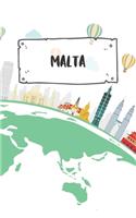 Malta: Dotted Travel Diary Notebook or Journey Dotted Grid Journal - Holiday Trip Pocketbook for Men and Women with Dots