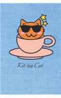 Kit-tea Cat: Punny Journal Notebook Diary 6" x 9" 120 lined pages